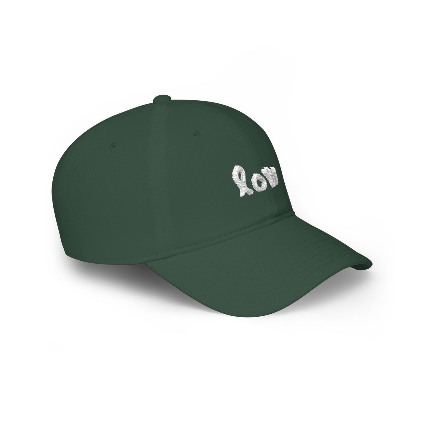 Green cap with a small logo on a white background